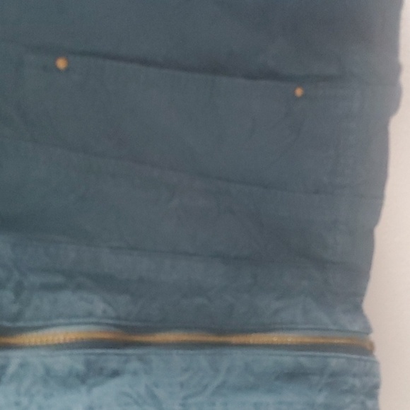 Coldwater Creek Jacket Womens Size 14 Green Blue Zip Up Zippered Embossed - Picture 4 of 9